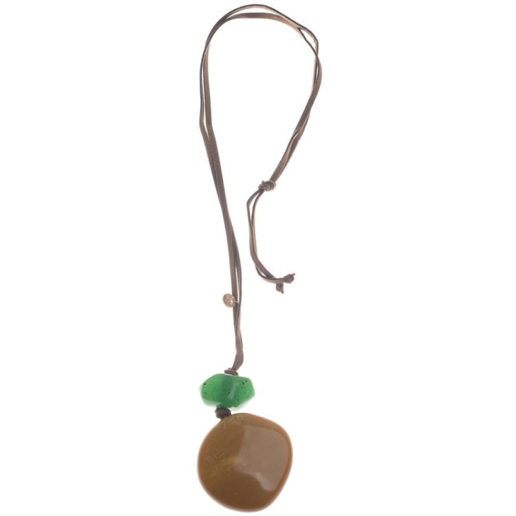 COLLAR LARGO COLGANTE DOBLE RESINA