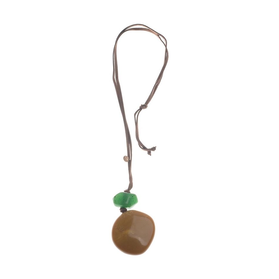 DOUBLE RESIN PENDANT LONG NECKLACE
