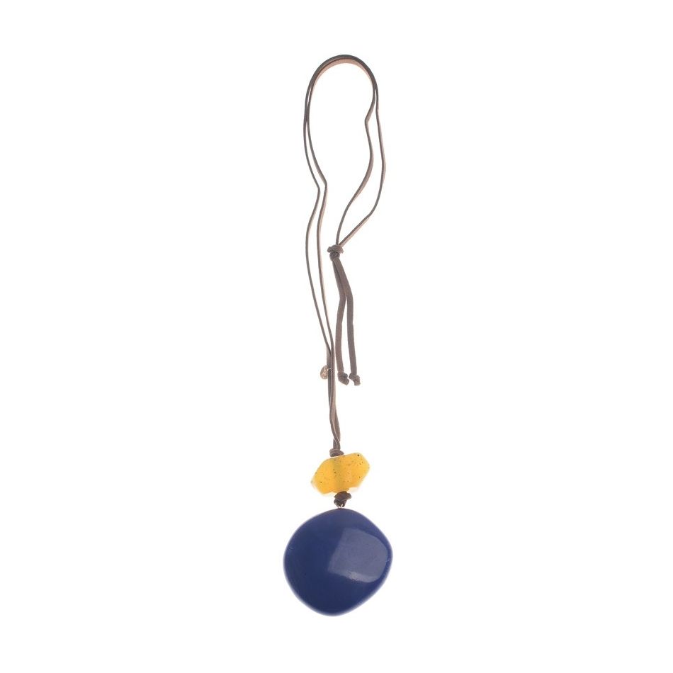 COLLAR LARGO COLGANTE DOBLE RESINA