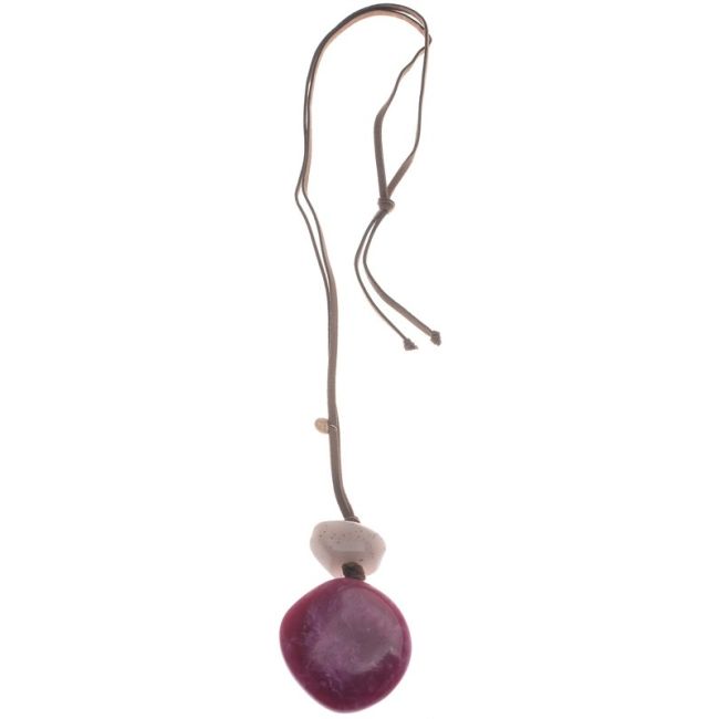 DOUBLE RESIN PENDANT LONG NECKLACE