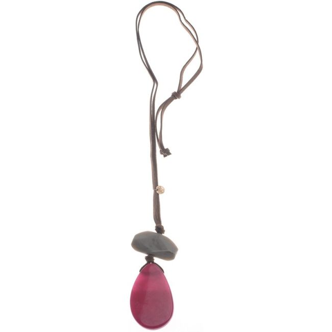 COLLAR LARGO COLGANTE DOBLE RESINA