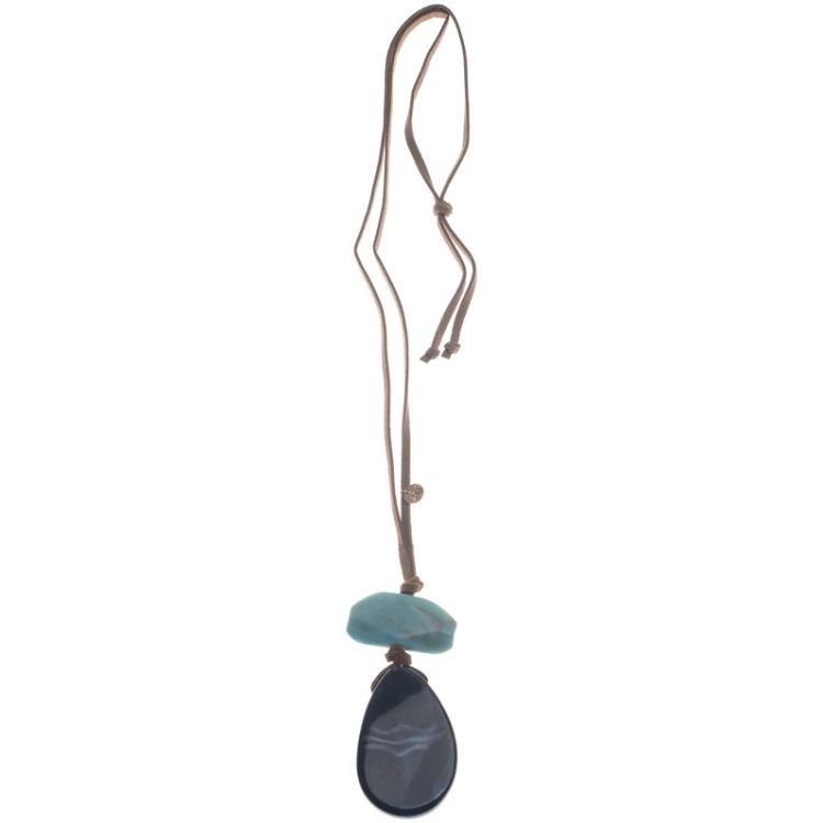 DOUBLE RESIN PENDANT LONG NECKLACE 2
