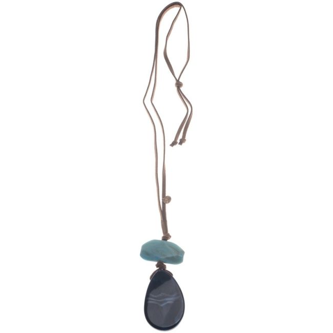 DOUBLE RESIN PENDANT LONG NECKLACE