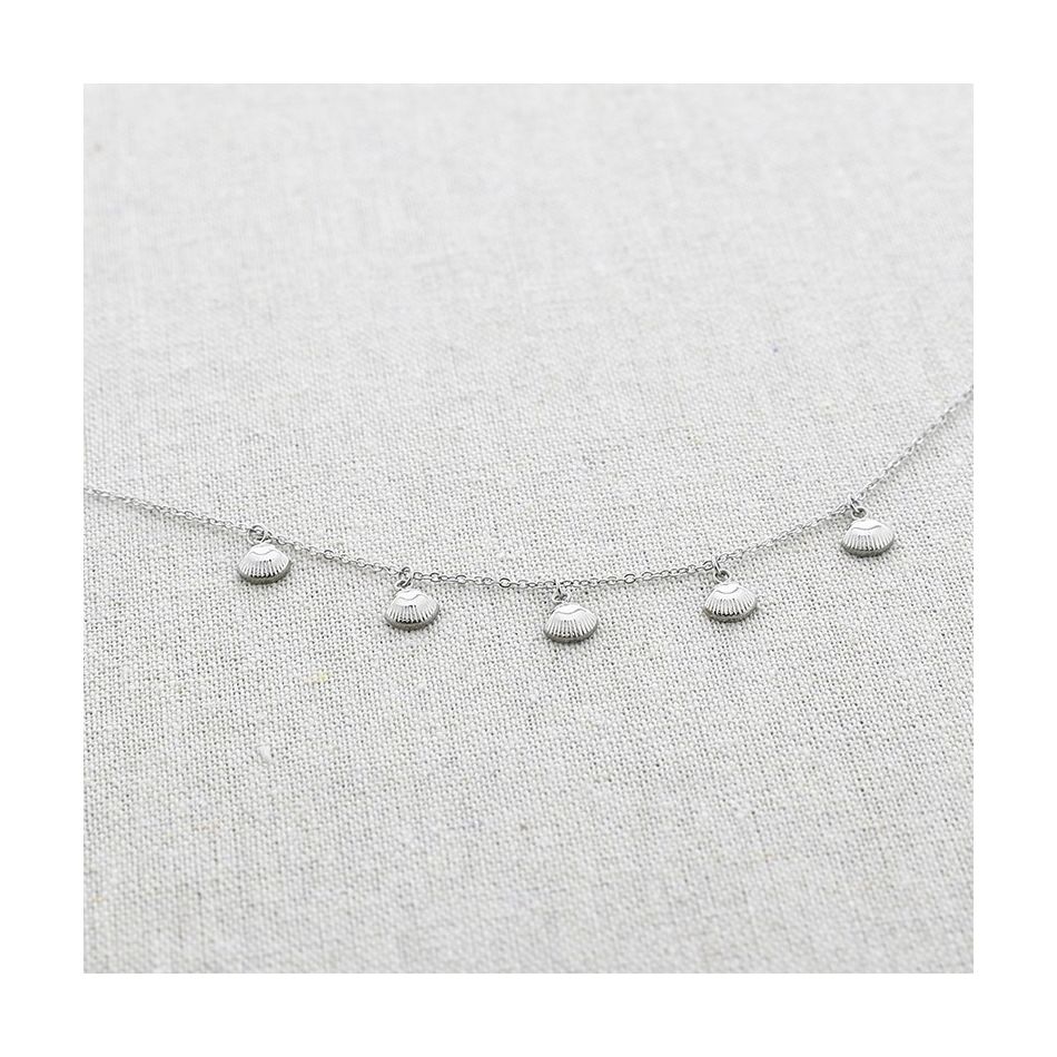 SHELL PENDANTS STEEL SHORT NECKLACE