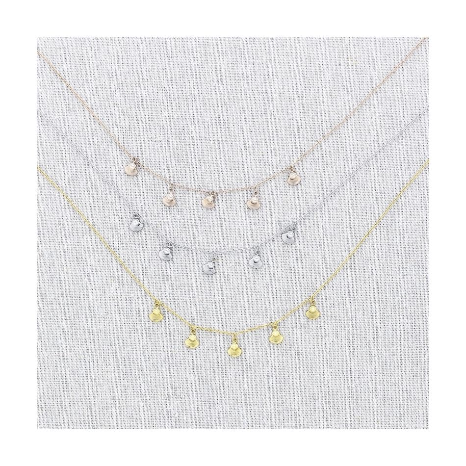 SHELL PENDANTS STEEL SHORT NECKLACE