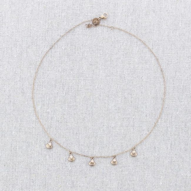 SHELL PENDANTS STEEL SHORT NECKLACE