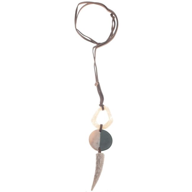 HORN RESIN PENDANT LONG NECKLACE