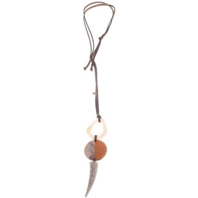 HORN RESIN PENDANT LONG NECKLACE