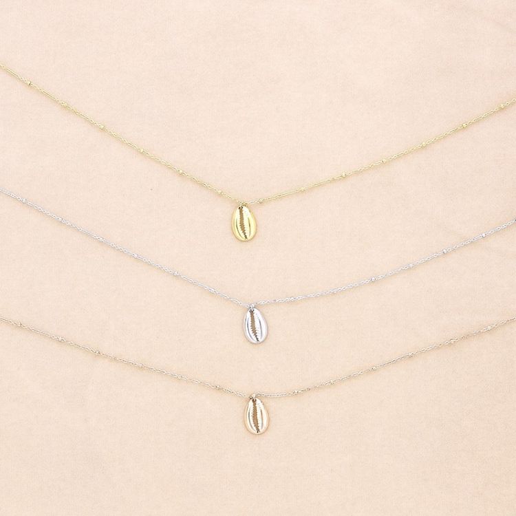 SHELL PENDANT STEEL SHORT NECKLACE 2