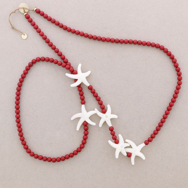 RESIN STARFISH BALLS LONG NECKLACE