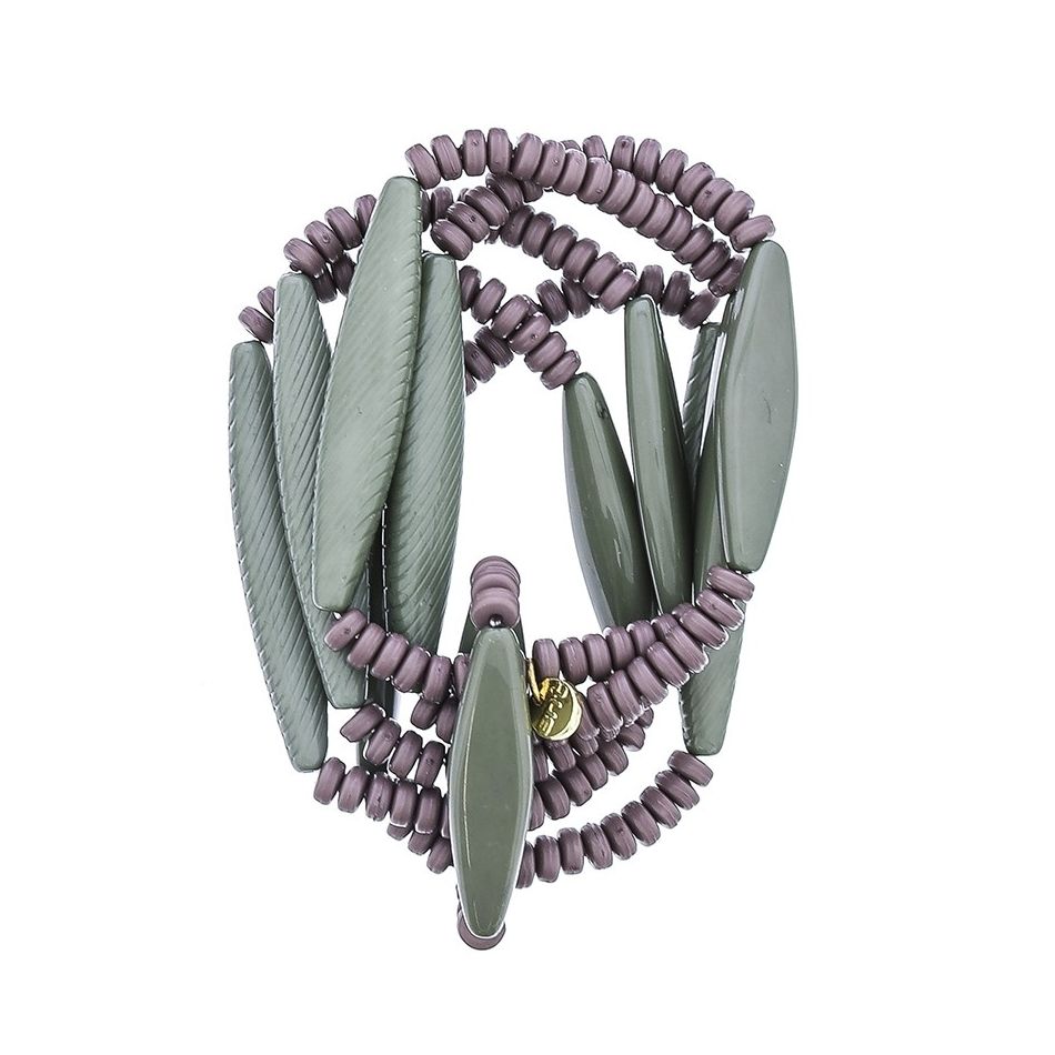 PULSERA 5 TIRAS CUENTAS RESINA