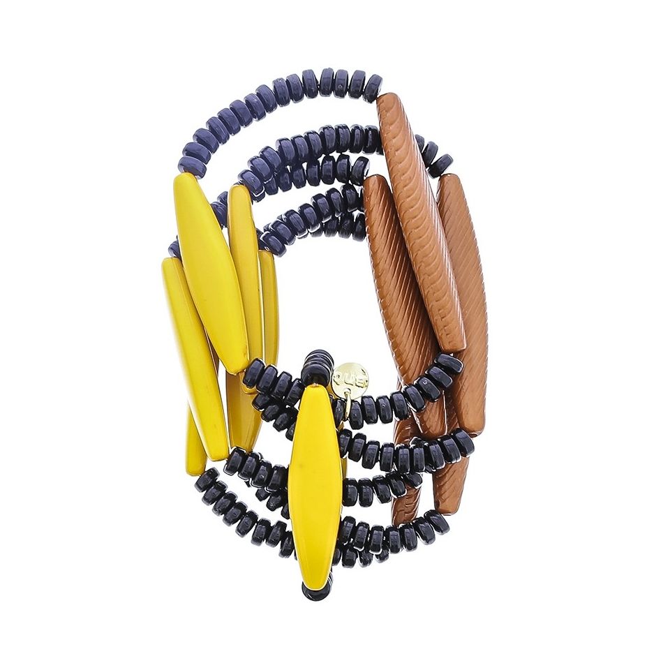 PULSERA 5 TIRAS CUENTAS RESINA