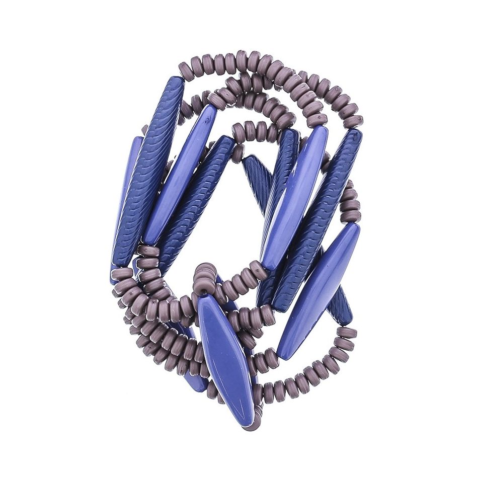 PULSERA 5 TIRAS CUENTAS RESINA