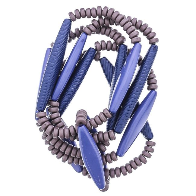 PULSERA 5 TIRAS CUENTAS RESINA
