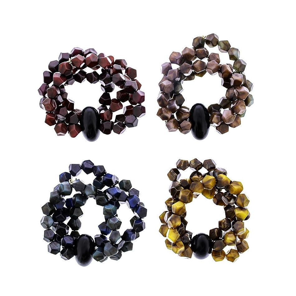 PULSERA ELÁSTICA CUENTAS RESINA