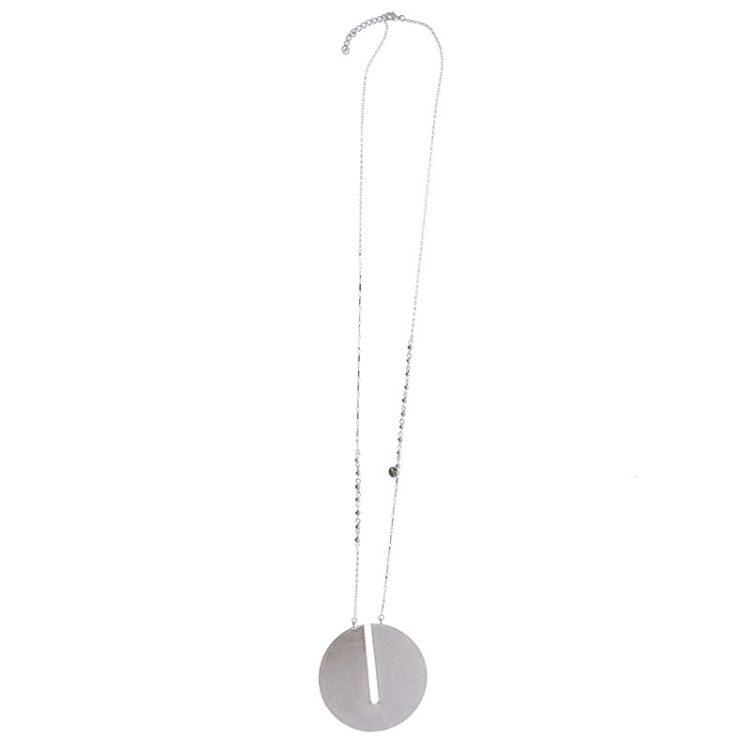 COLLAR LARGO COLGANTE MEDALLA METAL