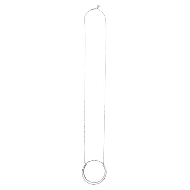 COLLAR LARGO COLGANTE DOBLE ARO METAL