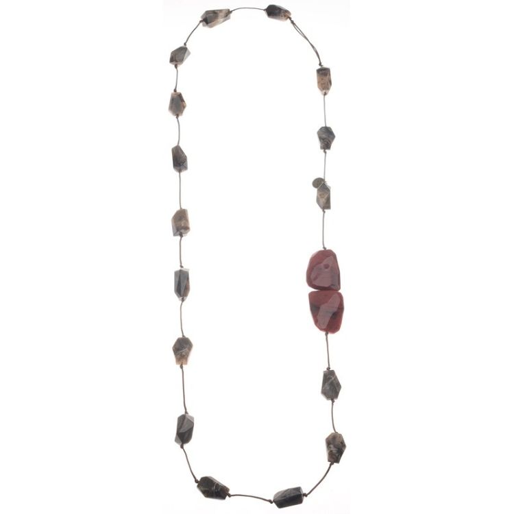 COLLAR LARGO CUENTAS RESINA