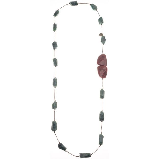 COLLAR LARGO CUENTAS RESINA