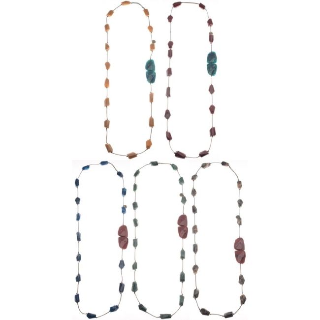 COLLAR LARGO CUENTAS RESINA