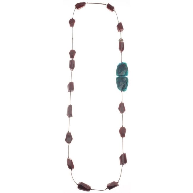 COLLAR LARGO CUENTAS RESINA