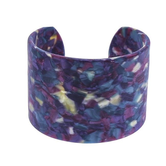 RESIN STAMPED OPEN BRACELET
