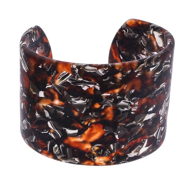 RESIN STAMPED OPEN BRACELET