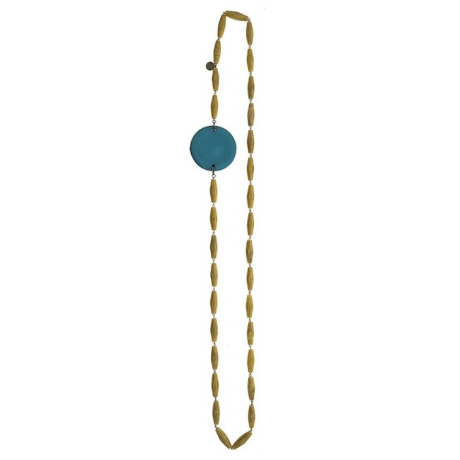 COLLAR LARGO CUENTAS RESINA