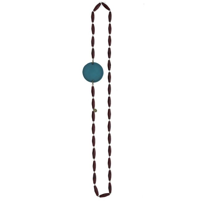 COLLAR LARGO CUENTAS RESINA