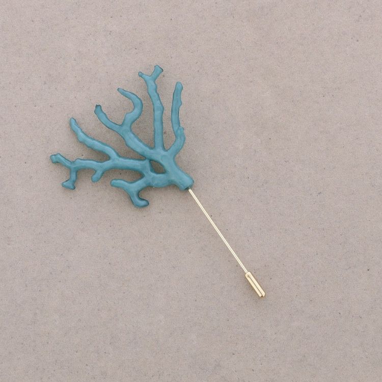 BROCHE AGUJA CORAL RESINA