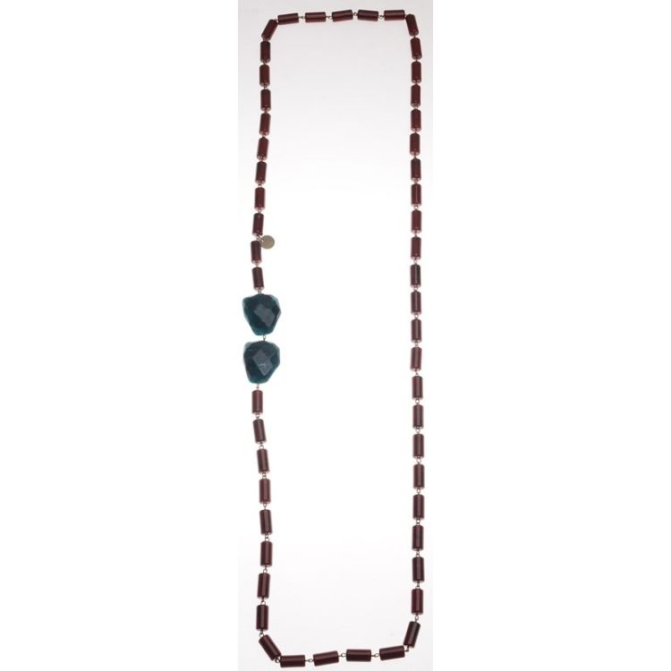 COLLAR LARGO CUENTAS RESINA
