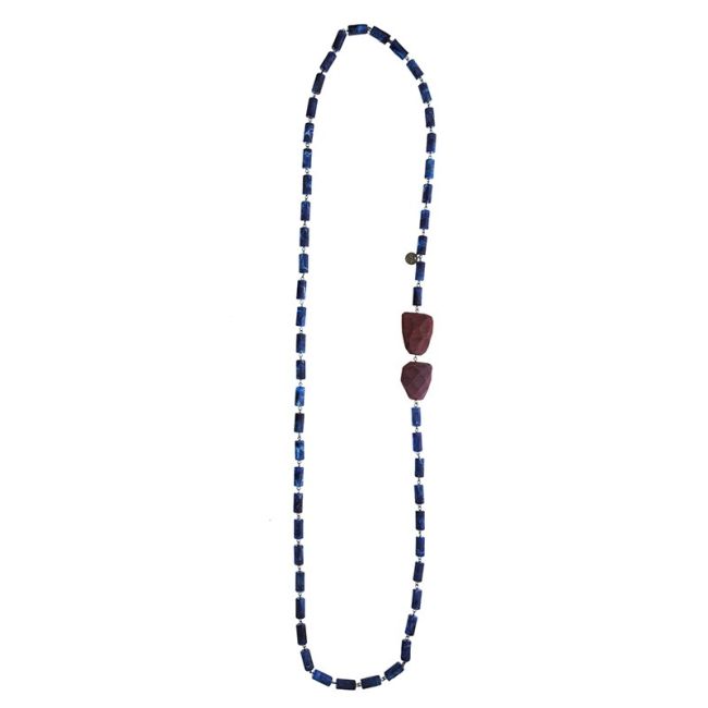 COLLAR LARGO CUENTAS RESINA
