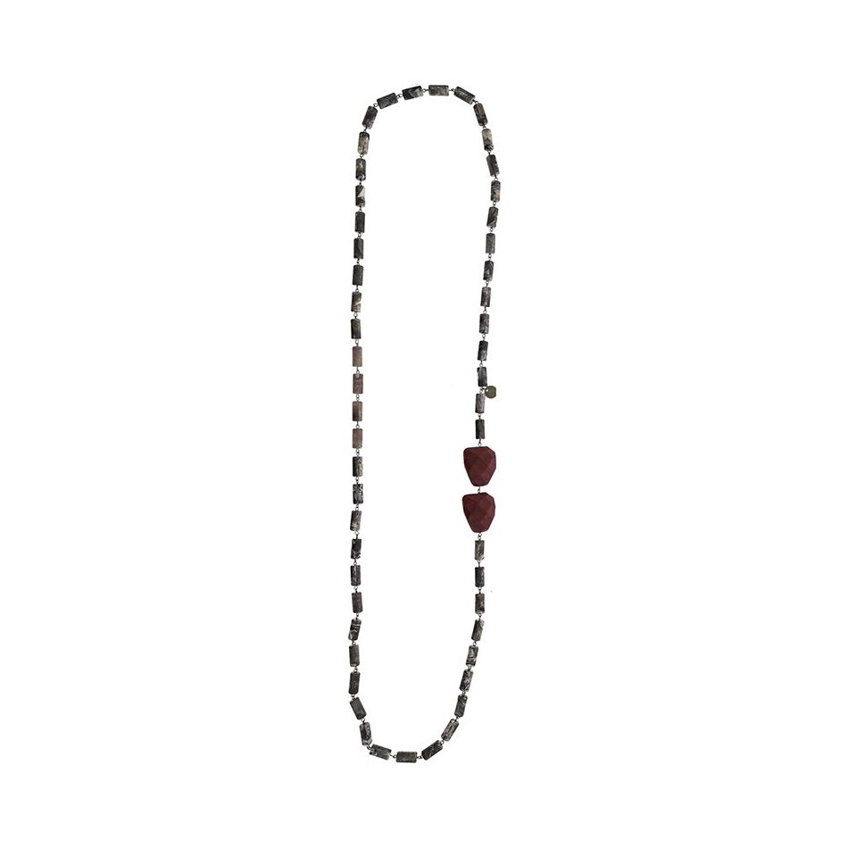 COLLAR LARGO CUENTAS RESINA