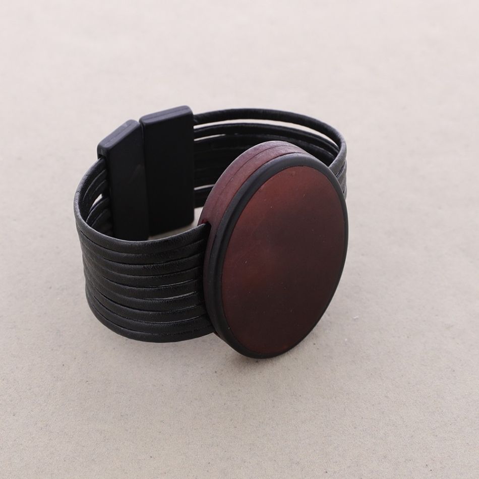 PULSERA IMÁN MEDALLA RESINA