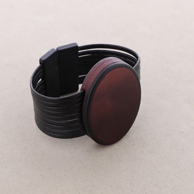 PULSERA IMÁN MEDALLA RESINA