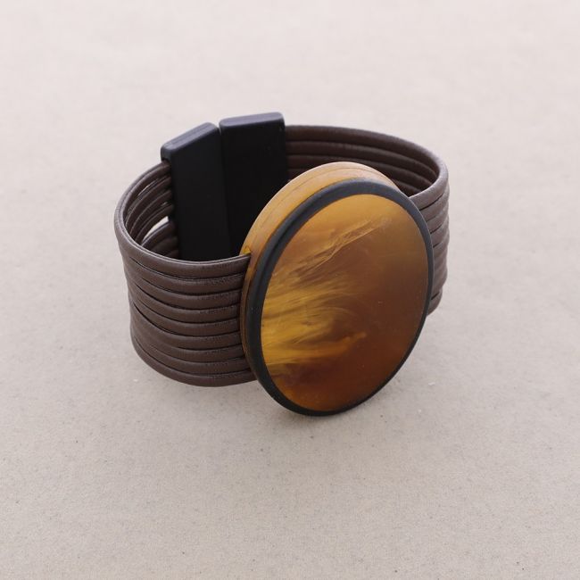 PULSERA IMÁN MEDALLA RESINA
