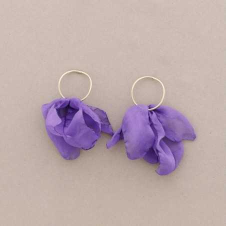 METAL RING EARRINGS WITH FABRIC PENDANT