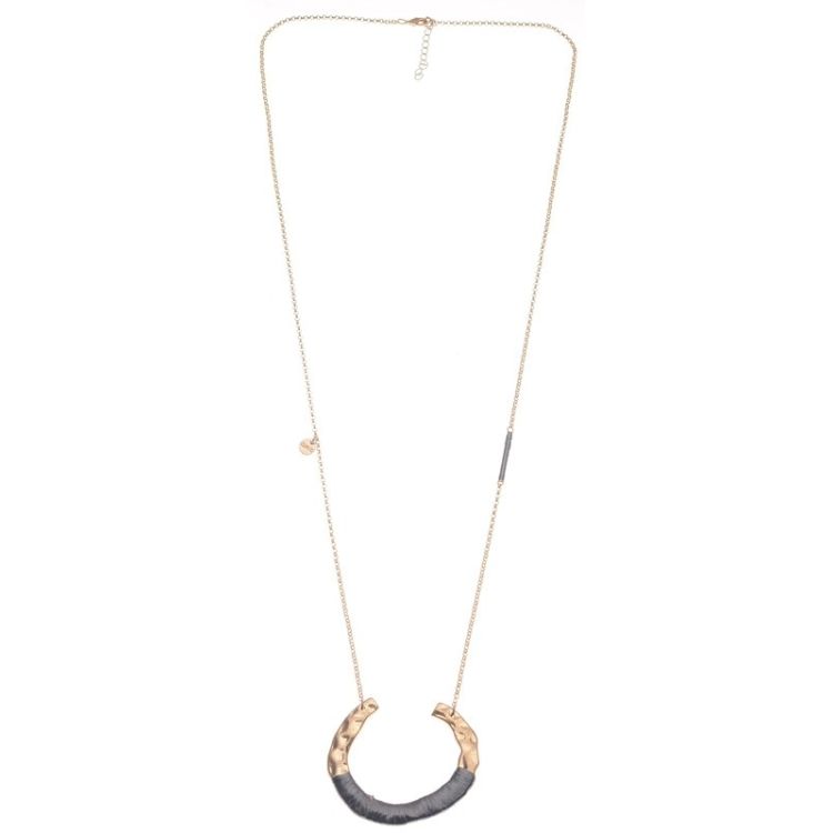 COLLAR LARGO COLGANTE METAL RAFIA 2
