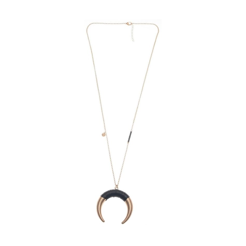 COLLAR LARGO COLGANTE MEDIA LUNA METAL