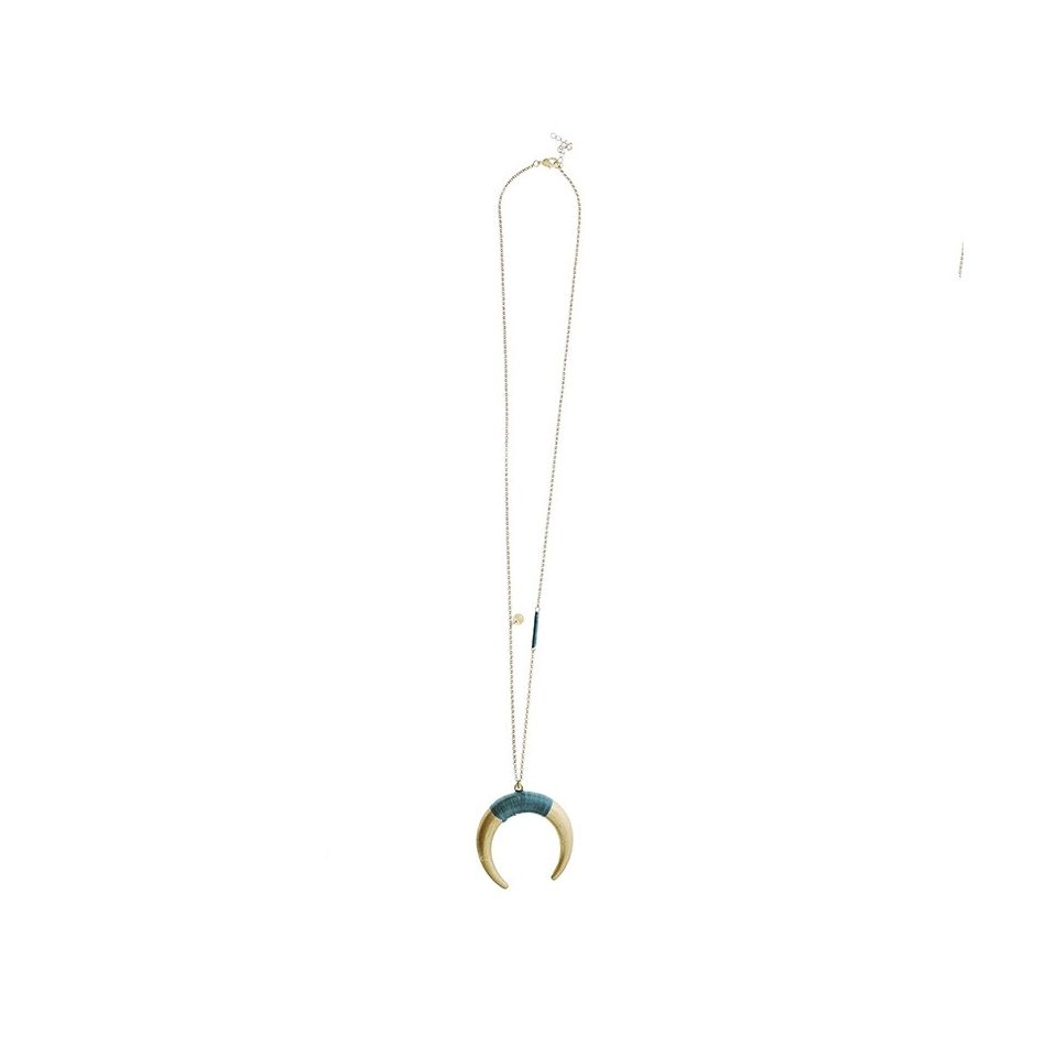 COLLAR LARGO COLGANTE MEDIA LUNA METAL