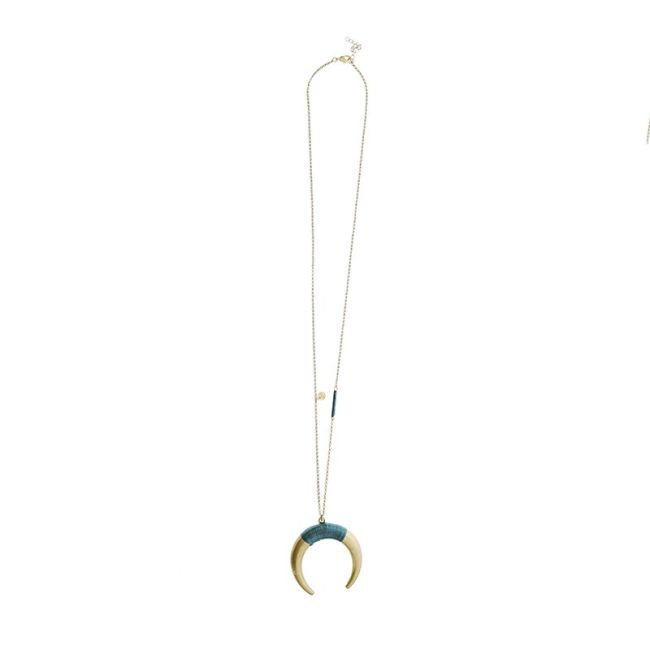 COLLAR LARGO COLGANTE MEDIA LUNA METAL