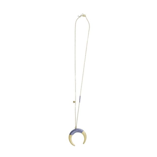 COLLAR LARGO COLGANTE MEDIA LUNA METAL