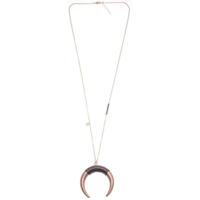 COLLAR LARGO COLGANTE MEDIA LUNA METAL
