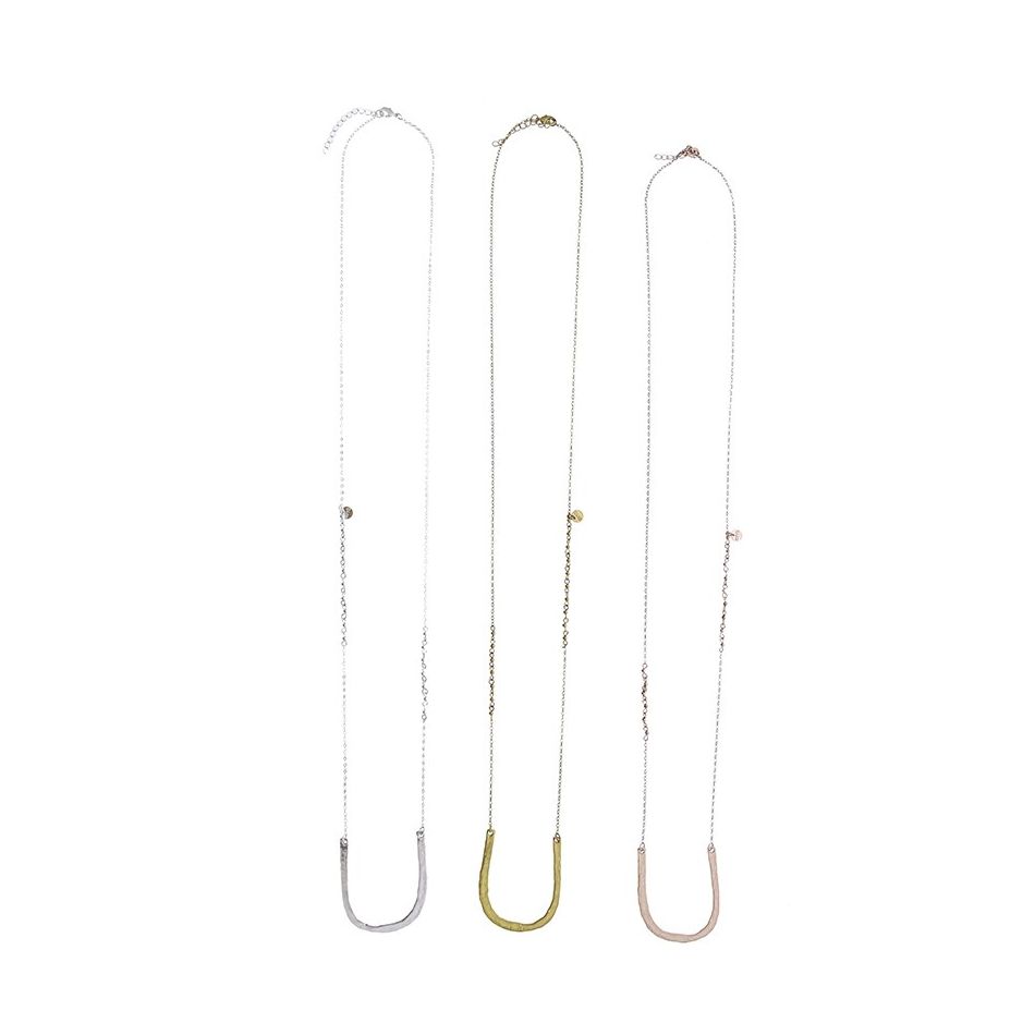 LONG METAL PENDANT NECKLACE