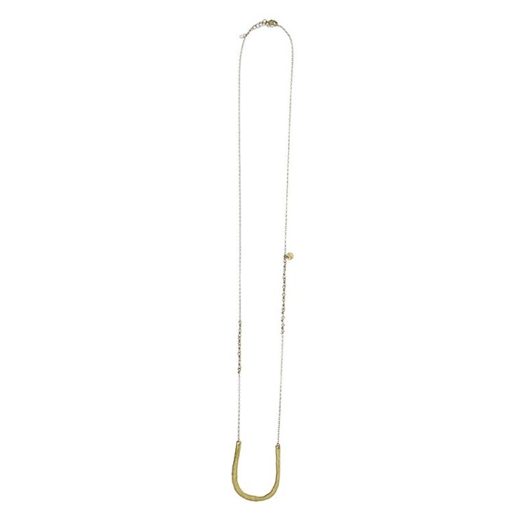 LONG METAL PENDANT NECKLACE