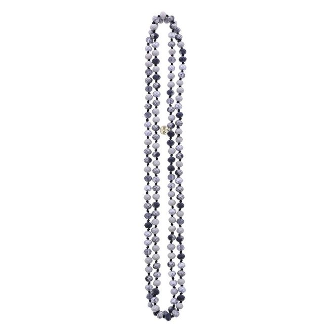 LONG NECKLACE WITH FACETED CRYSTALS 1.2M*8MM