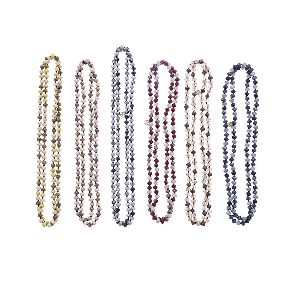LONG NECKLACE WITH FACETED CRYSTALS 1.2M*8MM