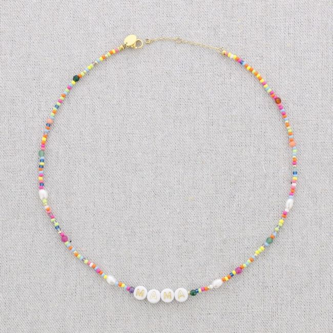 MOM BEADS STEEL SHORT NECKLACE
