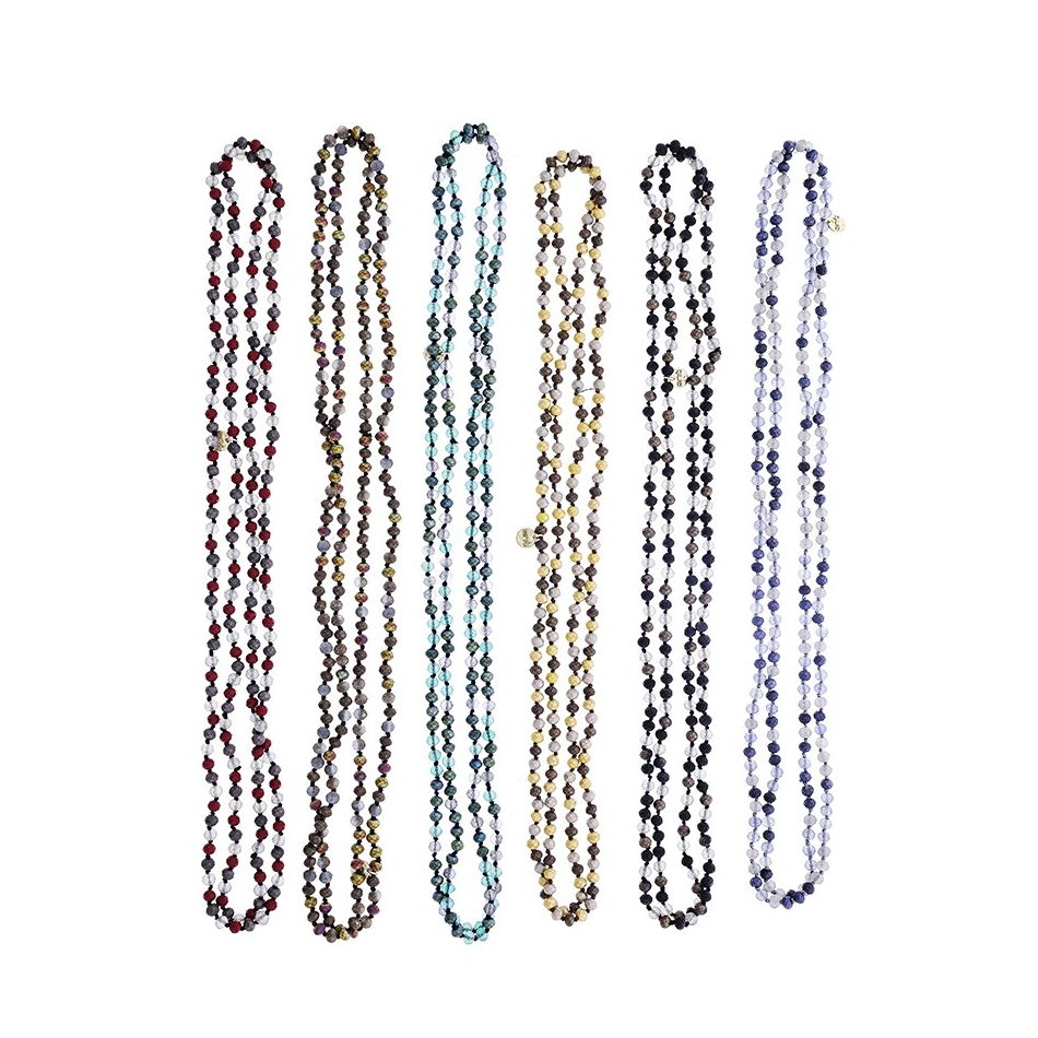 COLLAR LARGO CRISTALES FACETADOS 1.5M*6MM