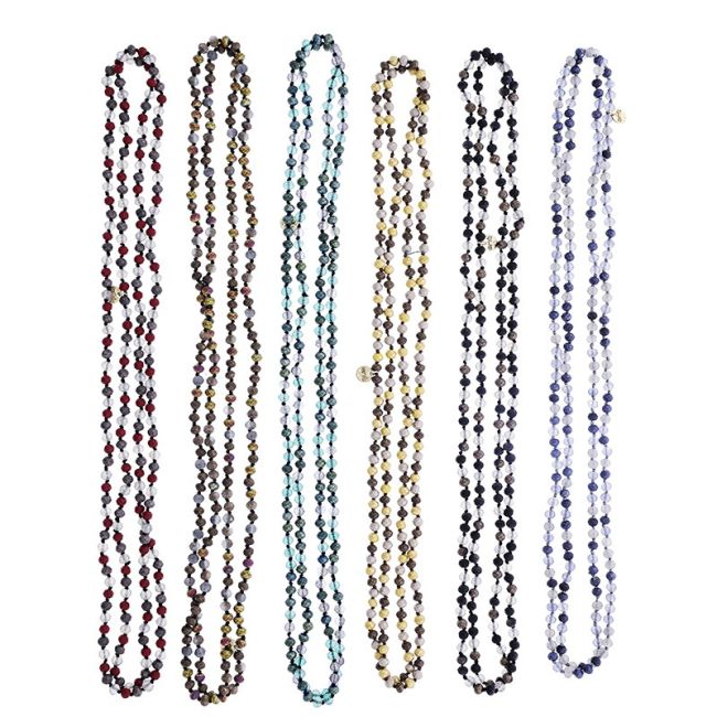 COLLAR LARGO CRISTALES FACETADOS 1.5M*6MM